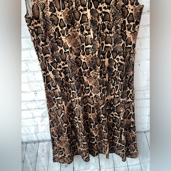Serra Brown & Black Cheetah Print Sleeveless dress size XL - Picture 12 of 14